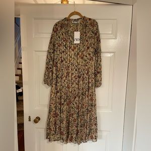 NWT Zara metallic midi dress